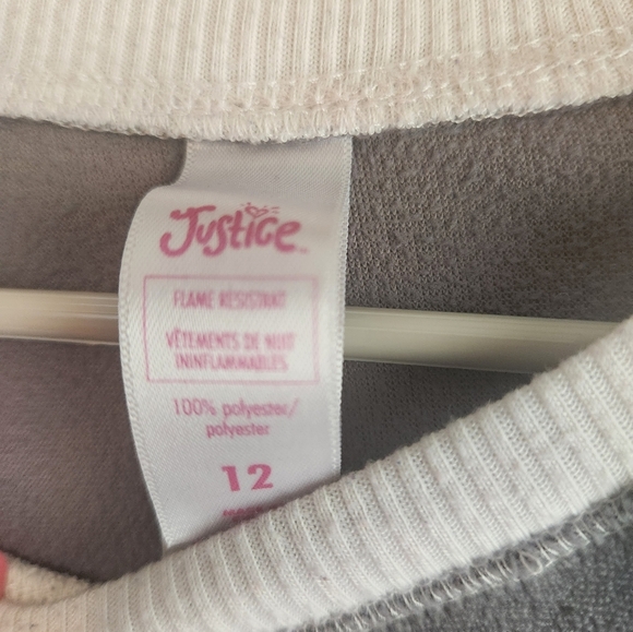 Justice Gray and White Long Sleeve Tees Casual Comfort - Picture 3 of 4